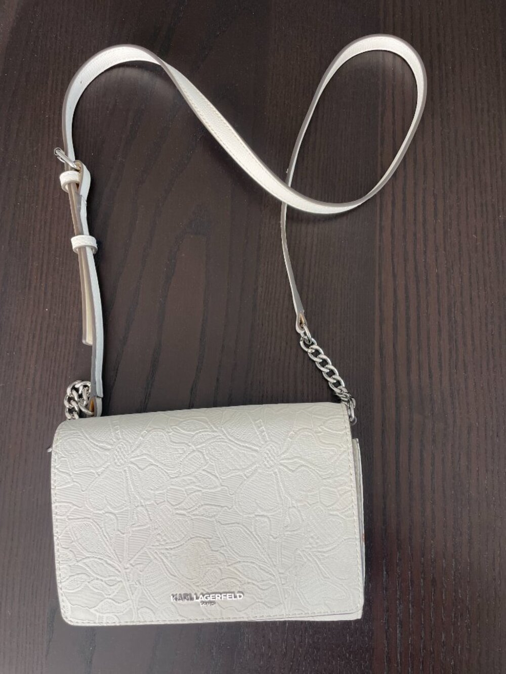 Karl Lagerfeld Paris white crossbody bag